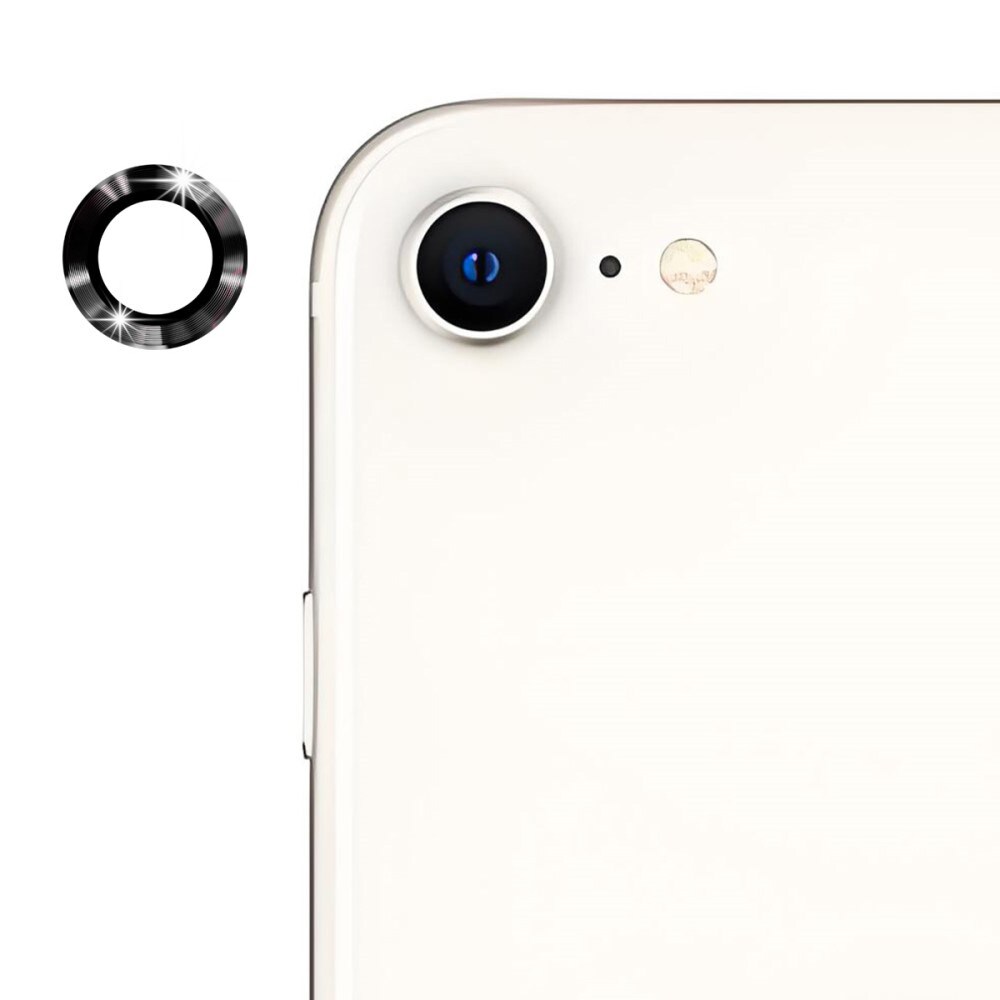 iPhone 16e Linsebeskytter i glas og aluminium, Sort