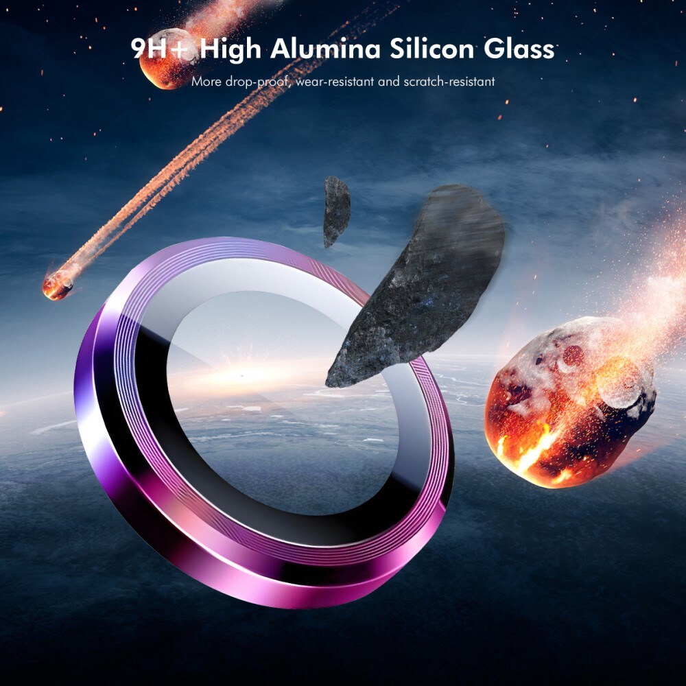 iPhone 16e Linsebeskytter i glas og aluminium, Sort