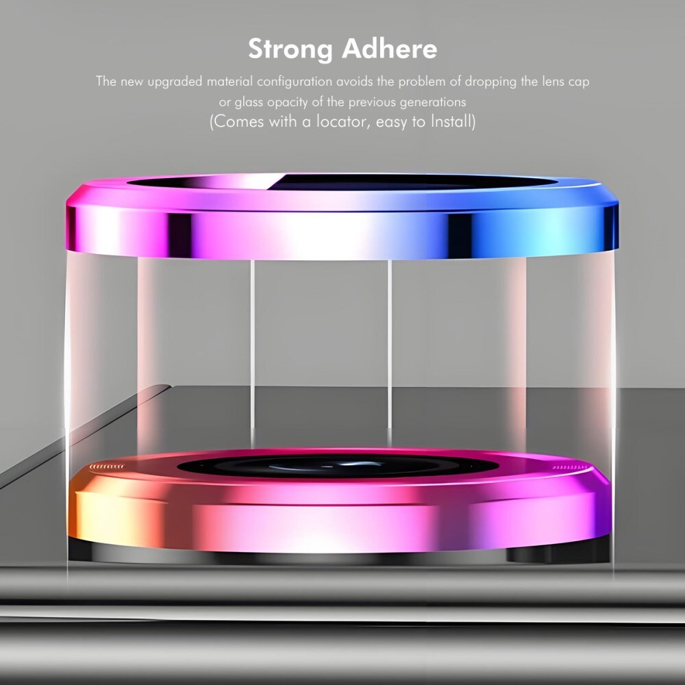 iPhone 16e Linsebeskytter i glas og aluminium, Sort