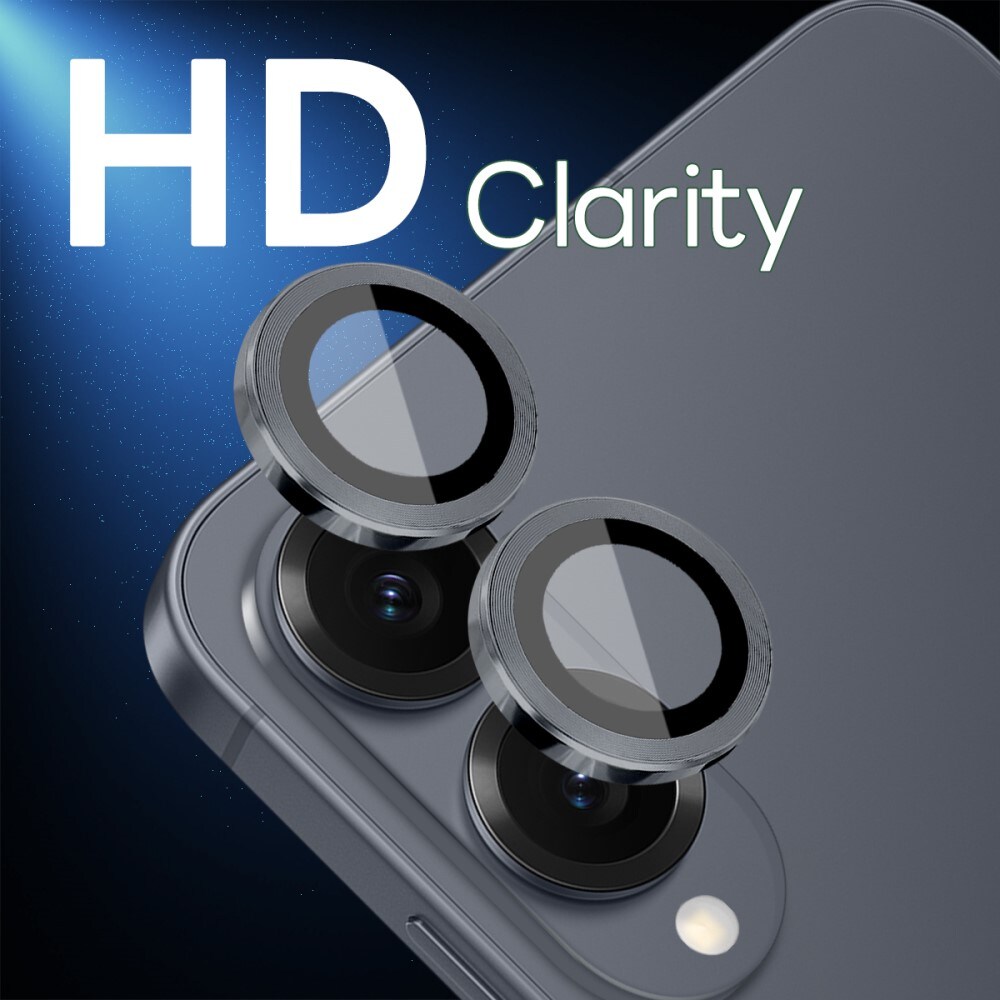 Samsung Galaxy S25 Edge Linsebeskytter i hærdet glas med aluminiumsramme Sort