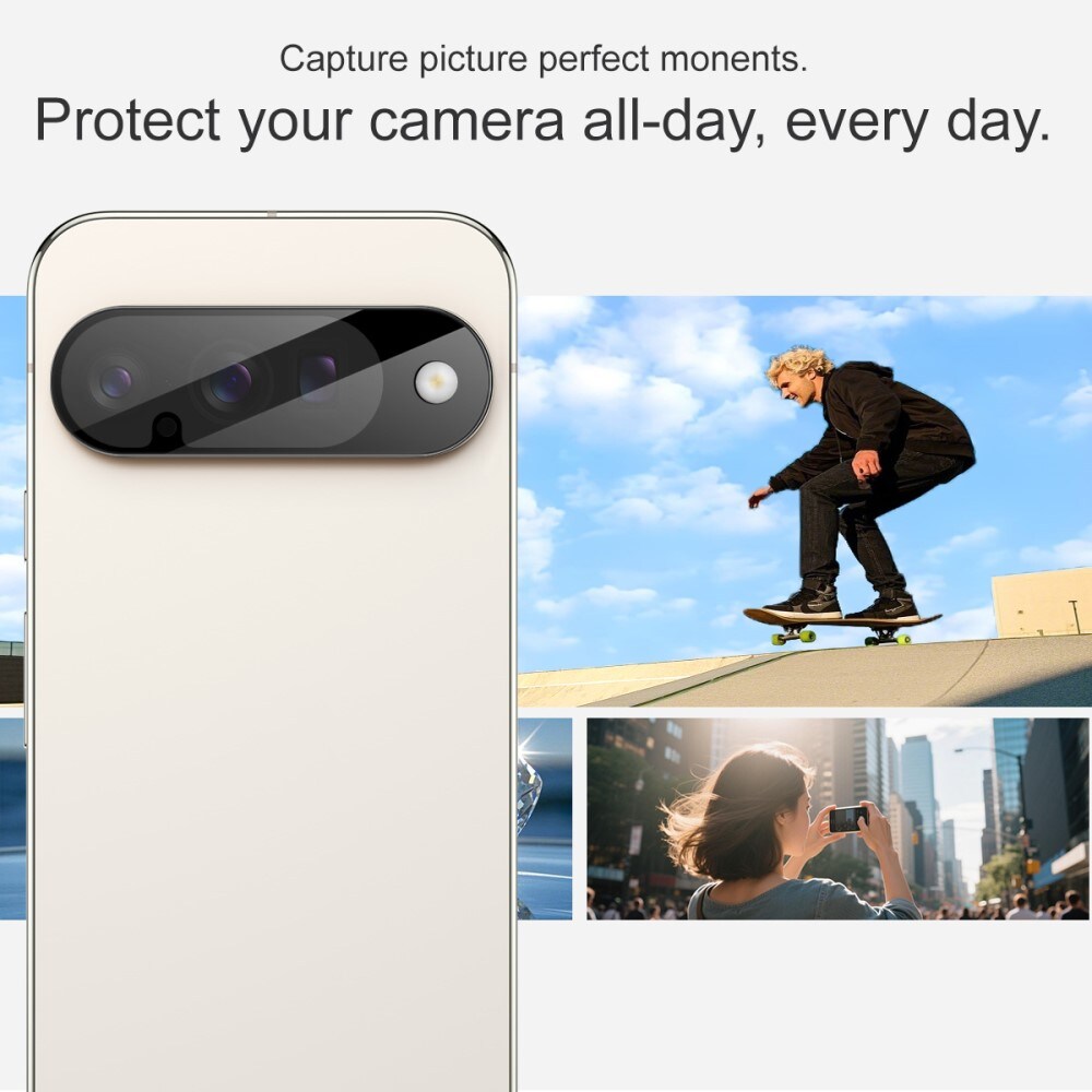 Google Pixel 10 Kamerabeskyttelse i glas, Sort