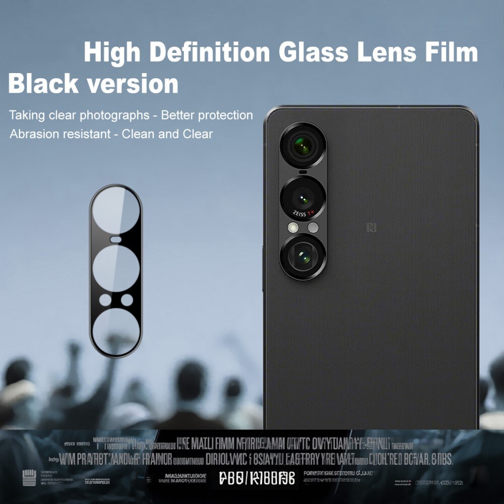 Sony Xperia 1 VII Kamerabeskyttelse i glas, Sort