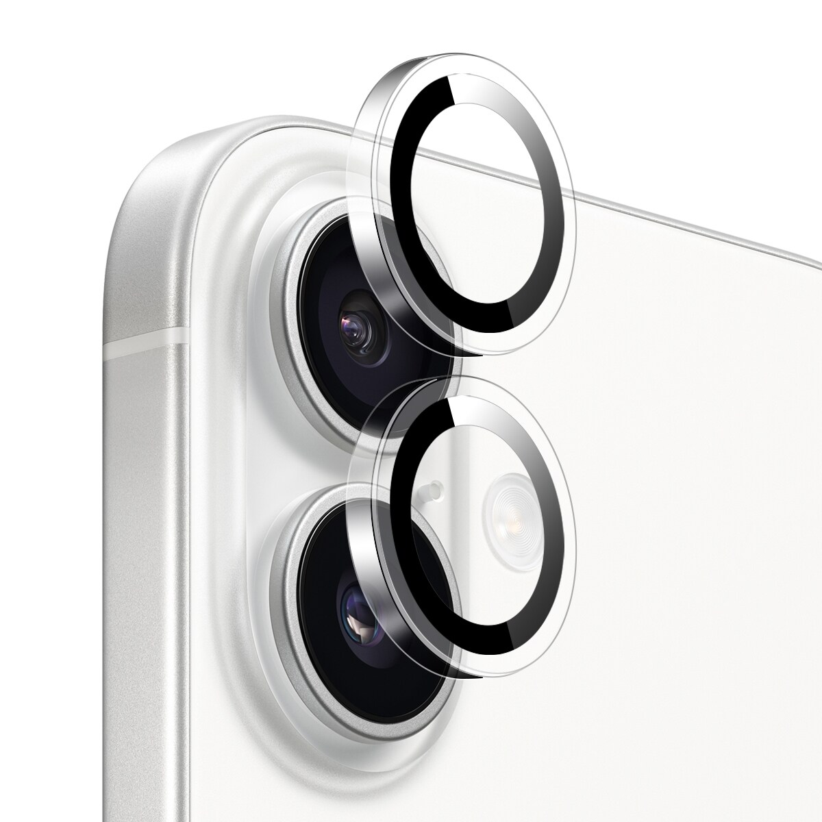 iPhone 16 Plus Linsebeskytter i hærdet glas Sort