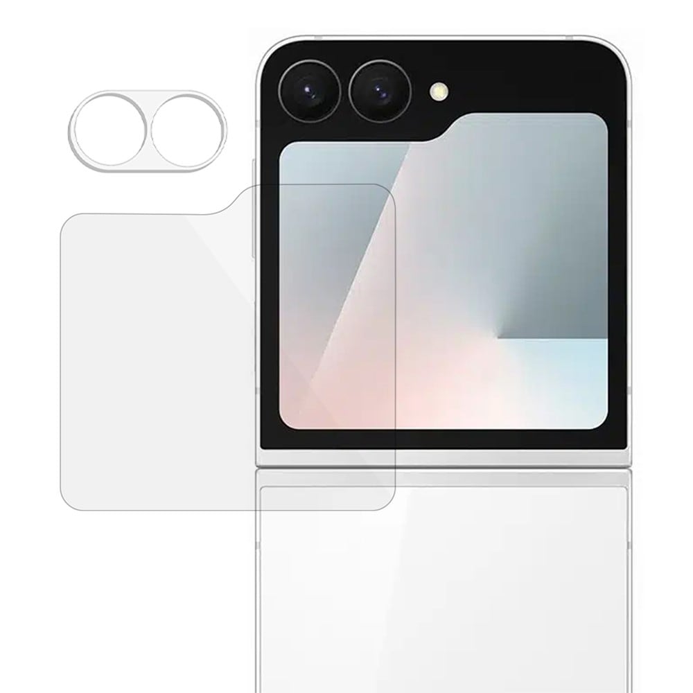 Samsung Galaxy Z Flip 7 FE Ydre skærmbeskyttelse og linsebeskyttelse i hærdet glas