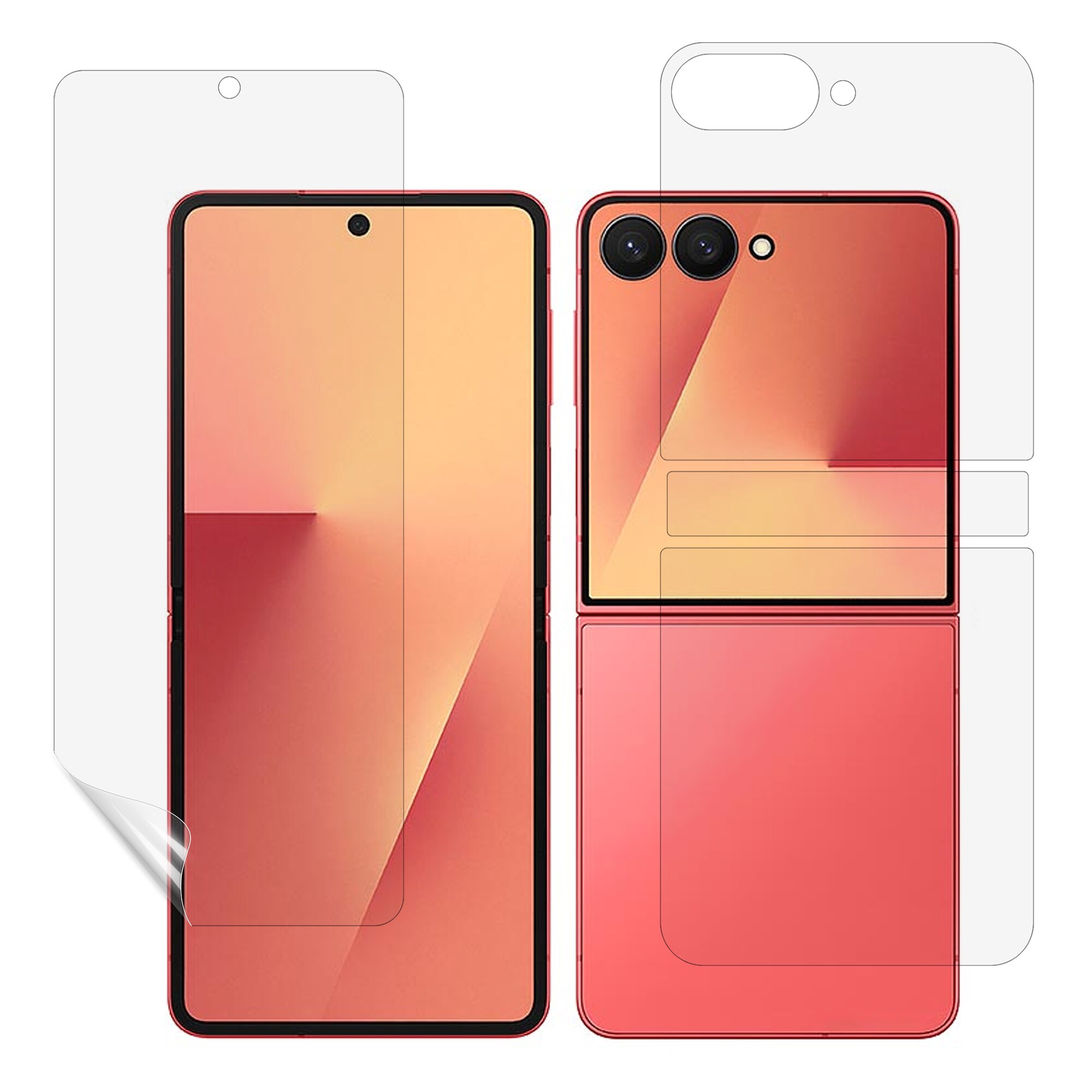 Samsung Galaxy Z Flip 7 Fuldtdækkende beskyttelsesfilm - Skærm, bagside & hængsel