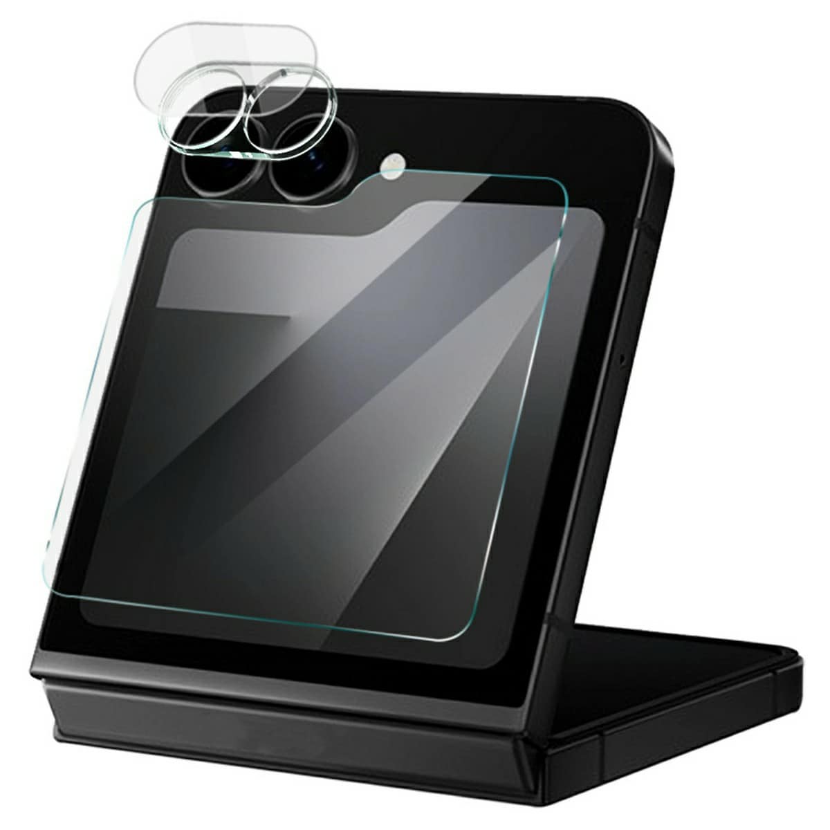 Samsung Galaxy Z Flip 7 FE Ydre skærmbeskytter & linsebeskyttelse i hærdet glas, Gennemsigtig