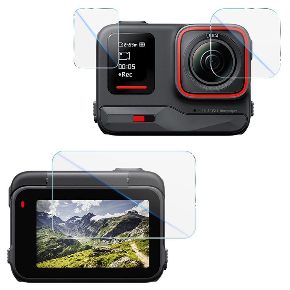 Insta360 Ace Pro heldækkende skærmbeskytter + linsebeskytter i hærdet glas