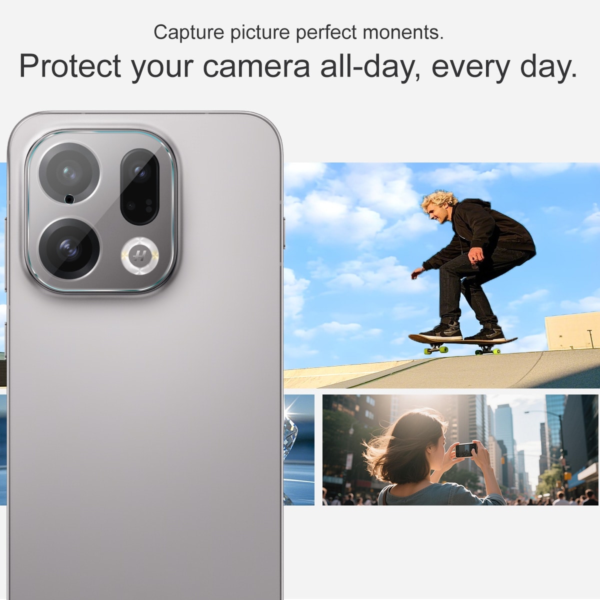 Oppo Find X9 Kamerabeskyttelse i glas, Gennemsigtig