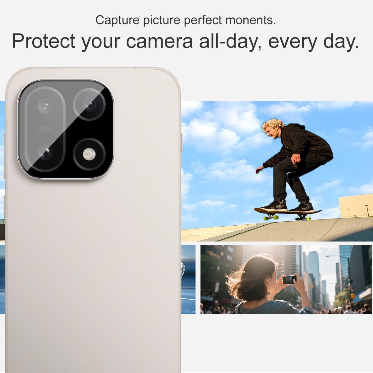  OnePlus 15 Kamerabeskyttelse i glas, Sort