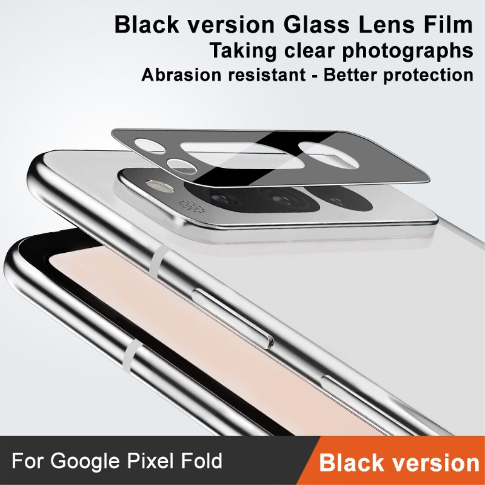 Google Pixel Fold Kamerabeskyttelse i glas, Sort