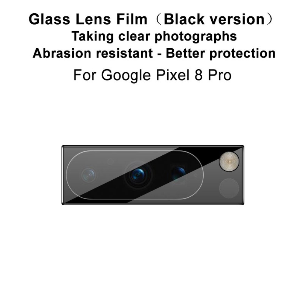 Google Pixel 8 Pro Kamerabeskyttelse i glas, Sort