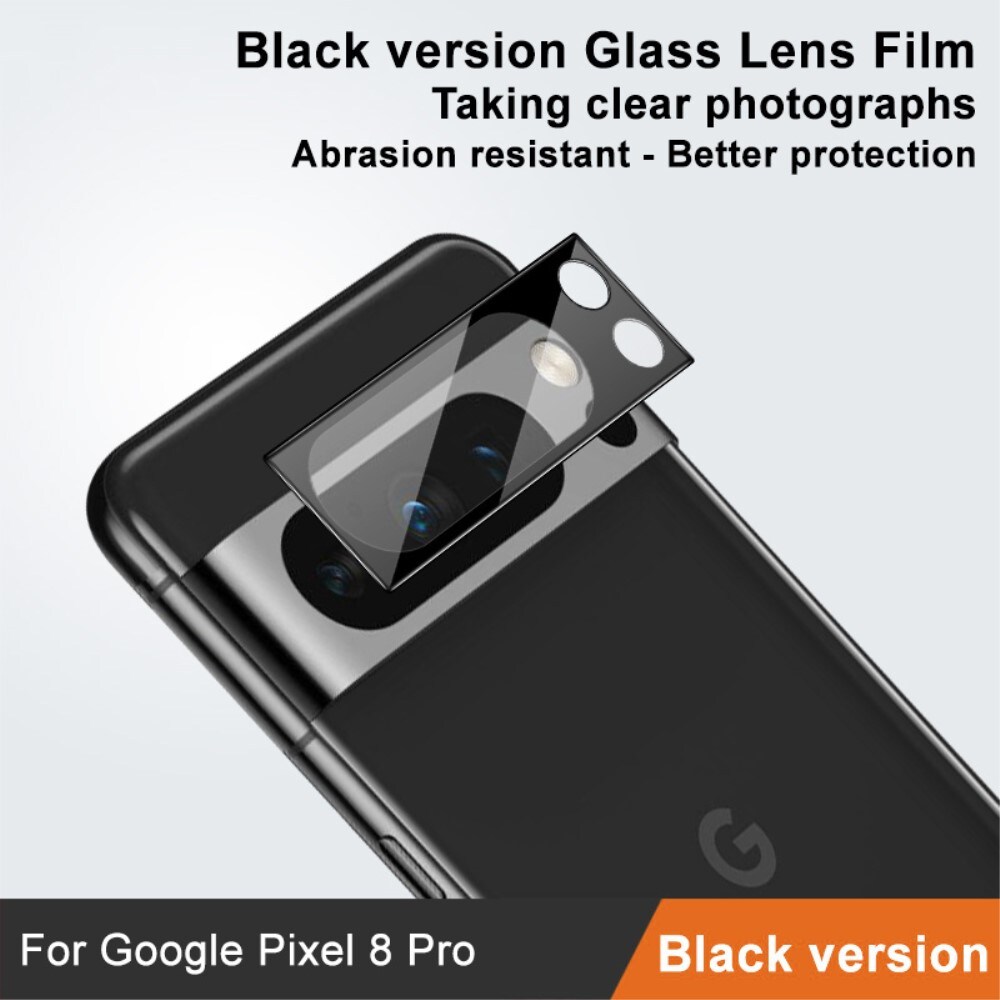Google Pixel 8 Pro Kamerabeskyttelse i glas, Sort