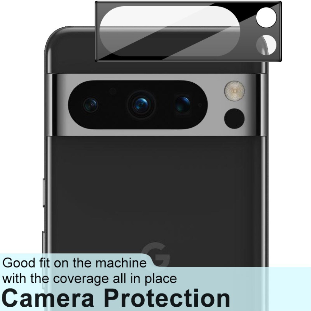 Google Pixel 8 Pro Kamerabeskyttelse i glas, Sort