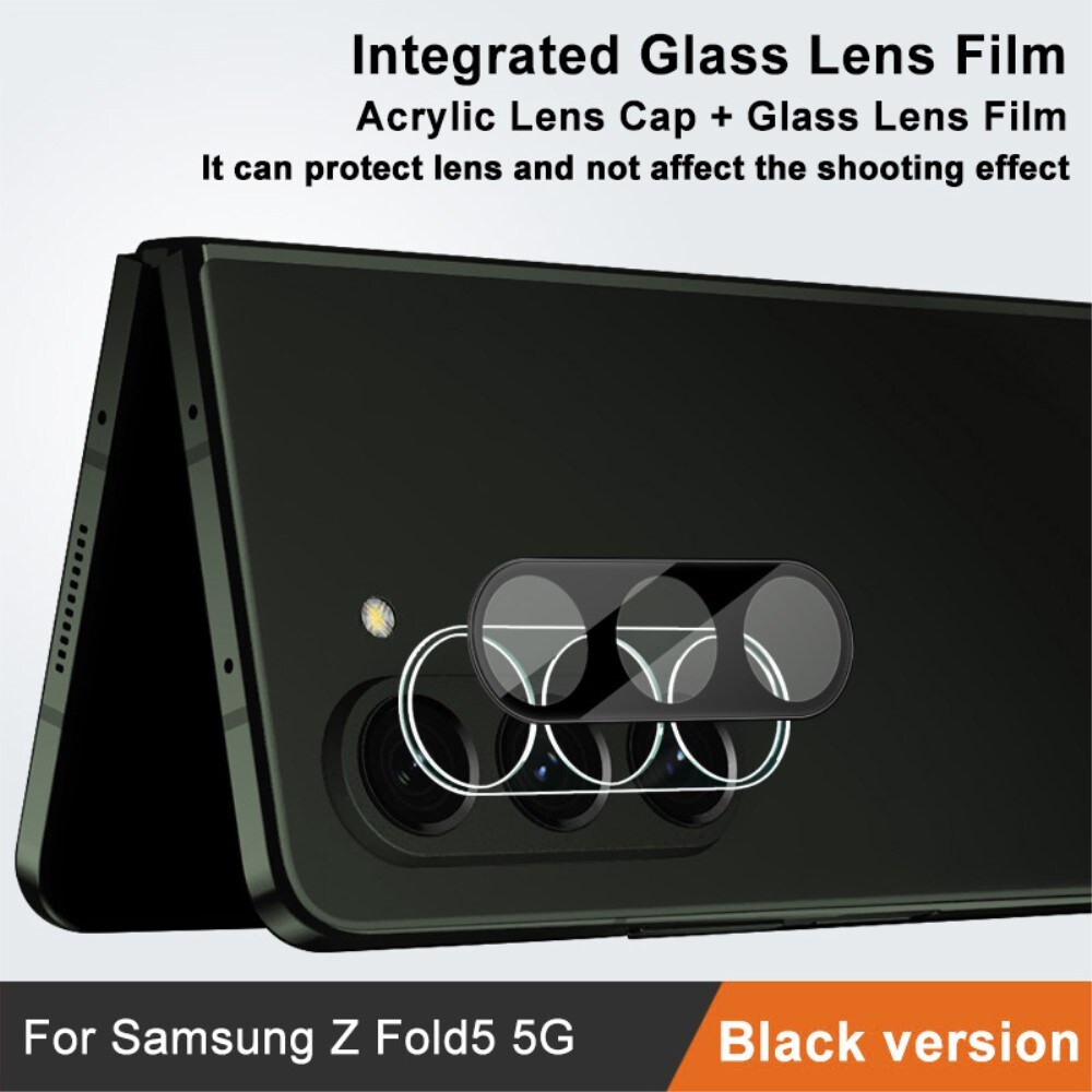 Samsung Galaxy Z Fold 5 Kamerabeskyttelse i glas, Sort