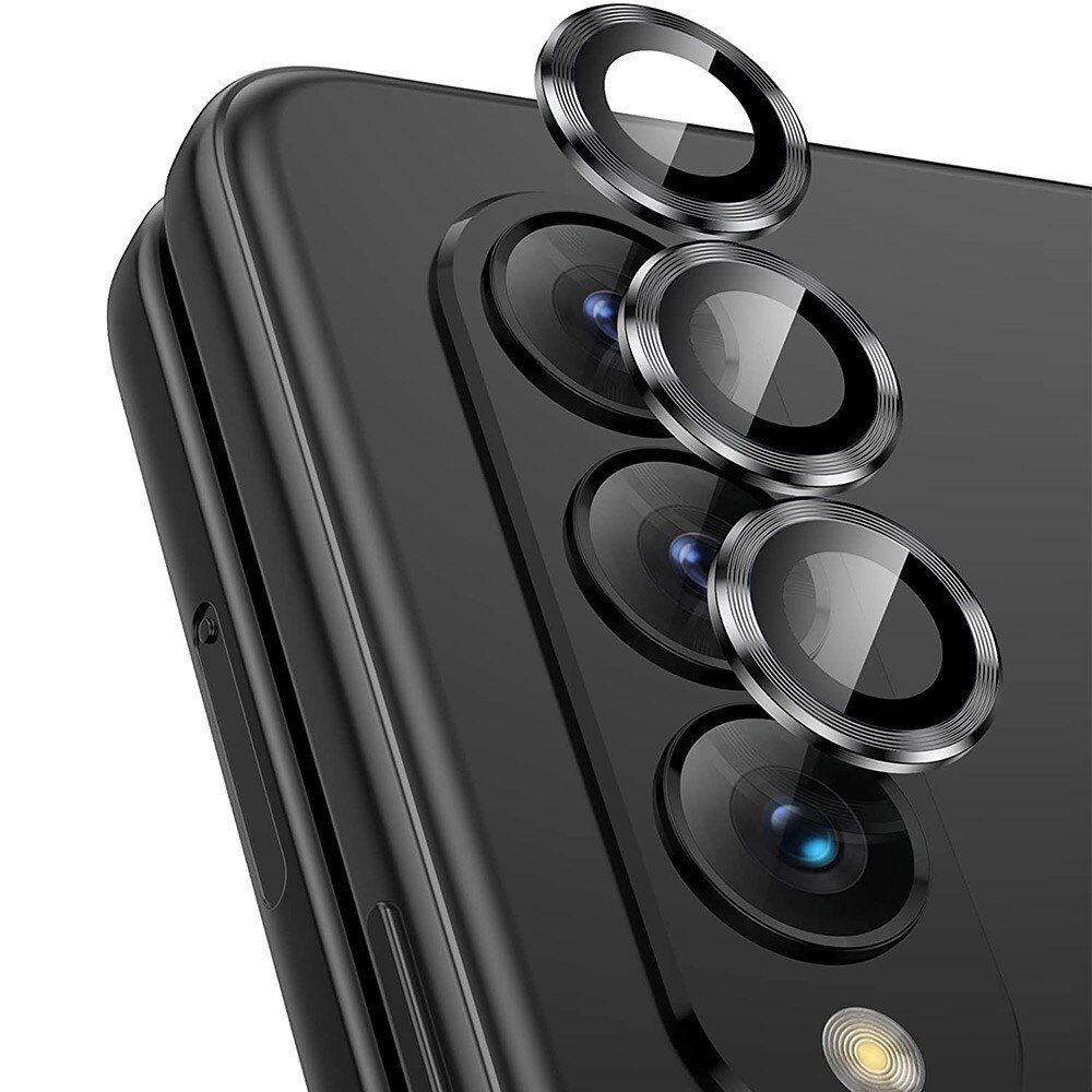 Samsung Galaxy Z Fold 5 Linsebeskytter i glas og aluminium, Sort