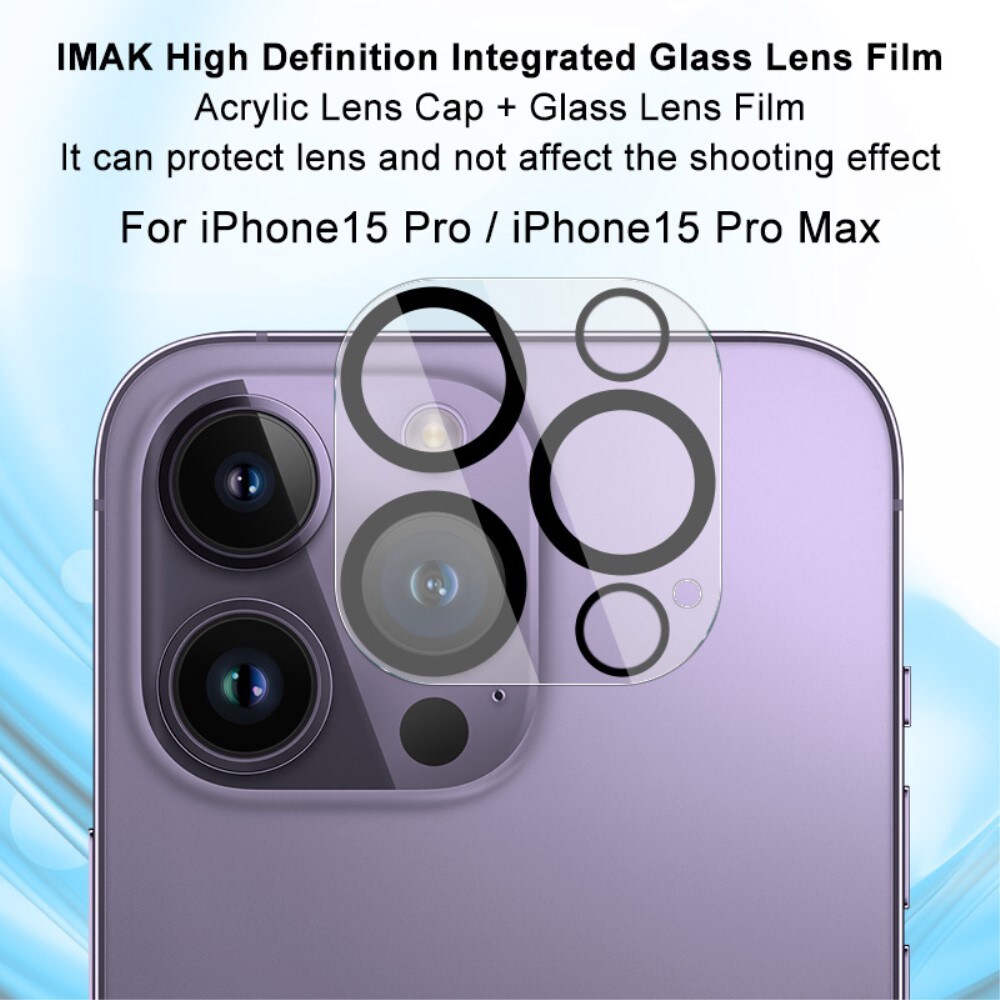 iPhone 15 Pro Kamerabeskyttelse i glas, Gennemsigtig