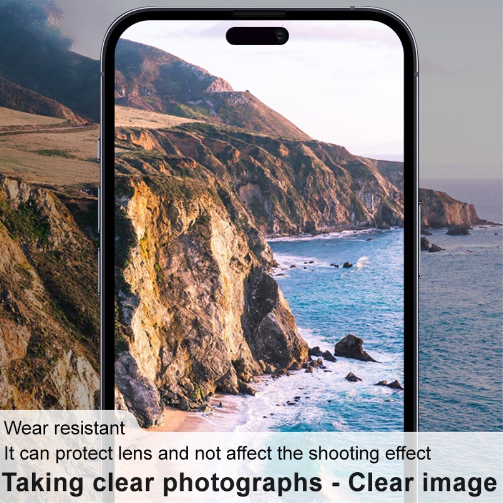 iPhone 15 Pro Kamerabeskyttelse i glas, Gennemsigtig