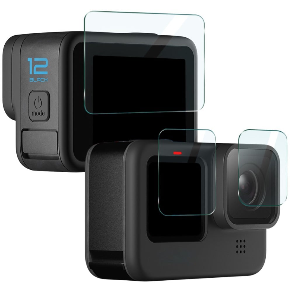 GoPro HERO12 heldækkende skærmbeskytter + linsebeskytter i hærdet glas