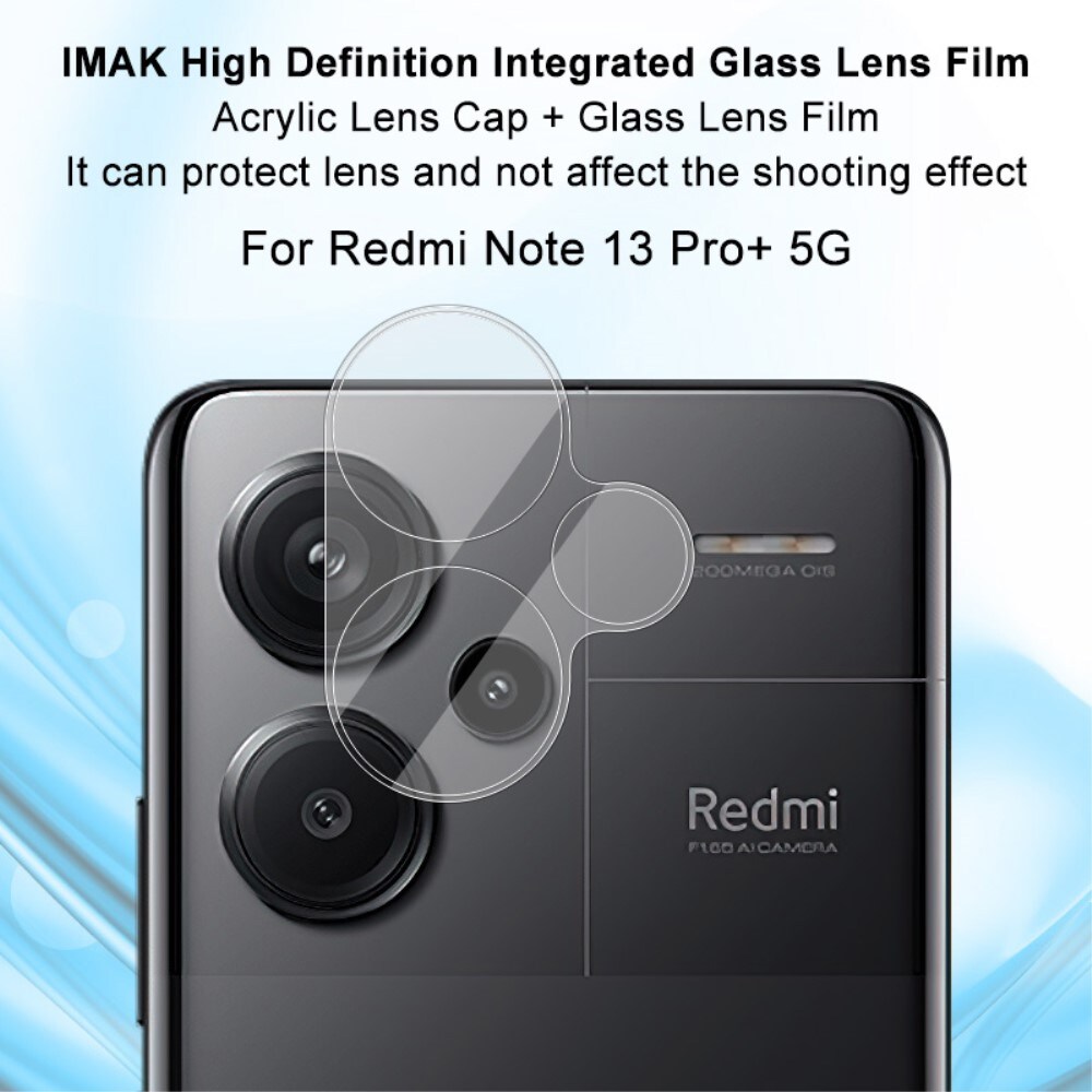 Xiaomi Redmi Note 13 Pro Plus Kamerabeskyttelse i glas, Gennemsigtig