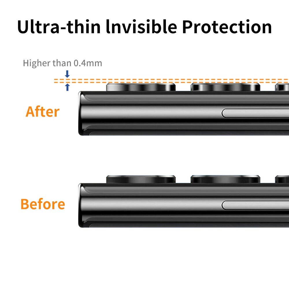 Samsung Galaxy S24 Ultra Linsebeskytter i glas og aluminium, Sort