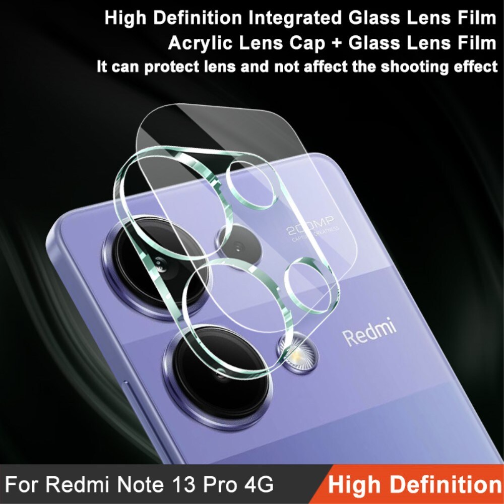 Xiaomi Redmi Note 13 Pro 4G Kamerabeskyttelse i glas, Gennemsigtig