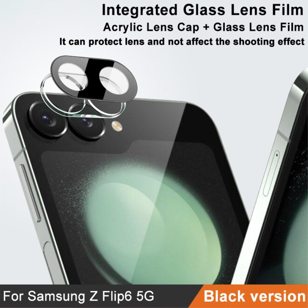 Samsung Galaxy Z Flip 6 Kamerabeskyttelse i glas, Sort