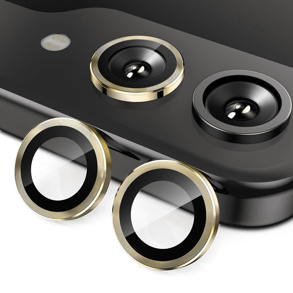 Samsung Galaxy Z Flip 7 FE Linsebeskytter i glas og aluminium, Guld