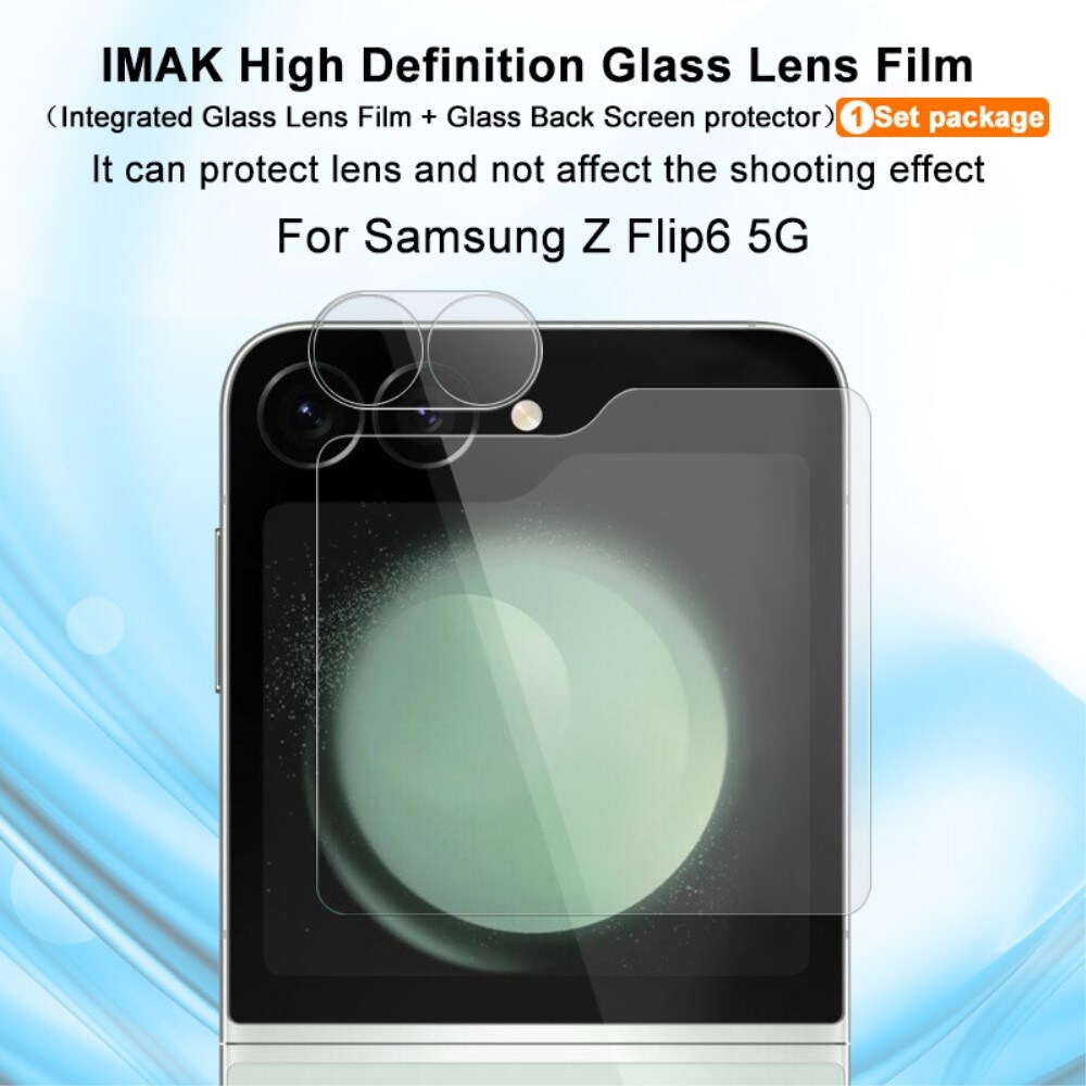 Samsung Galaxy Z Flip 7 FE Ydre skærmbeskytter & linsebeskyttelse i hærdet glas, Gennemsigtig