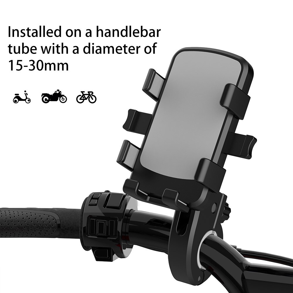 Praktisk mobilholder til motorcykel-cykelstyr, Sort