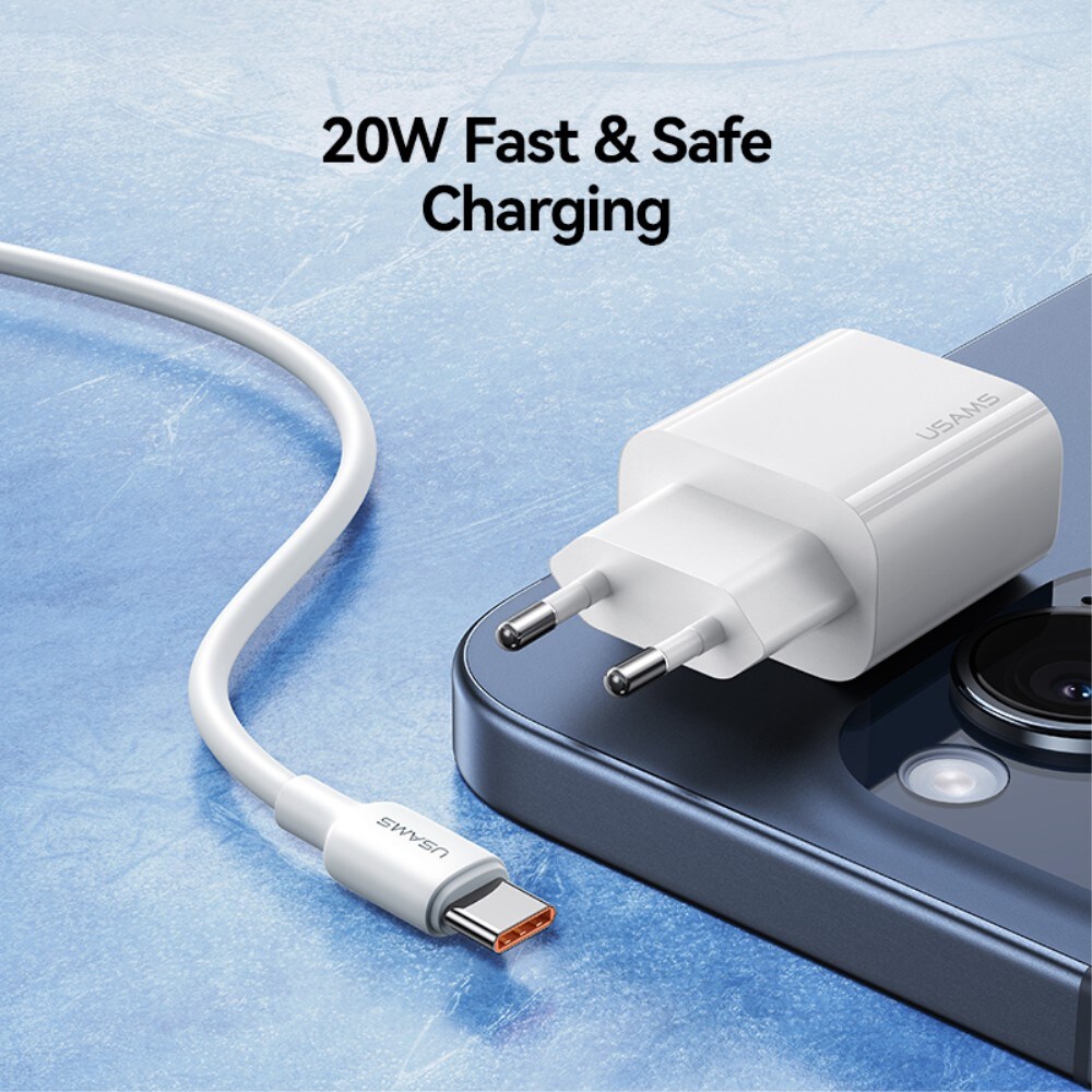 Vægoplader 20W USB-C, Hvid