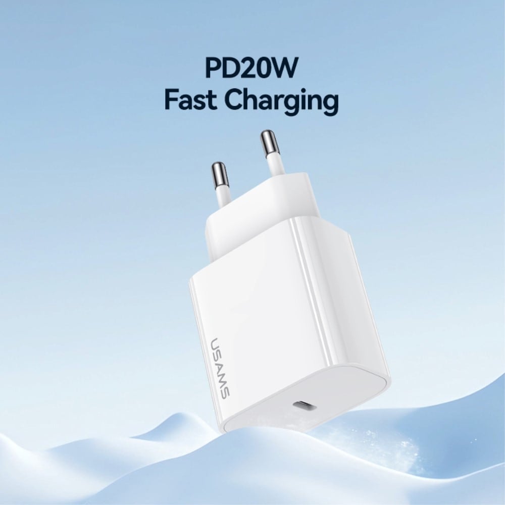 Vægoplader 20W USB-C, Hvid