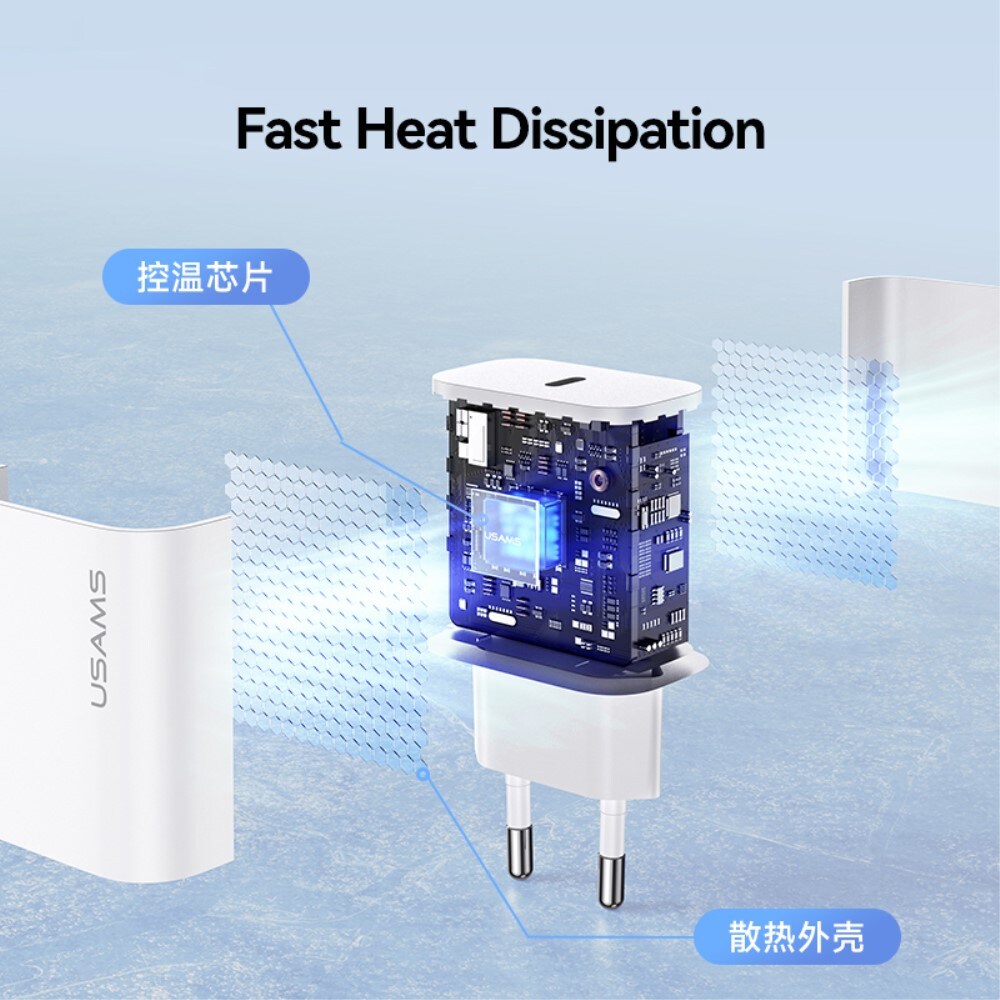 Vægoplader 20W USB-C, Hvid