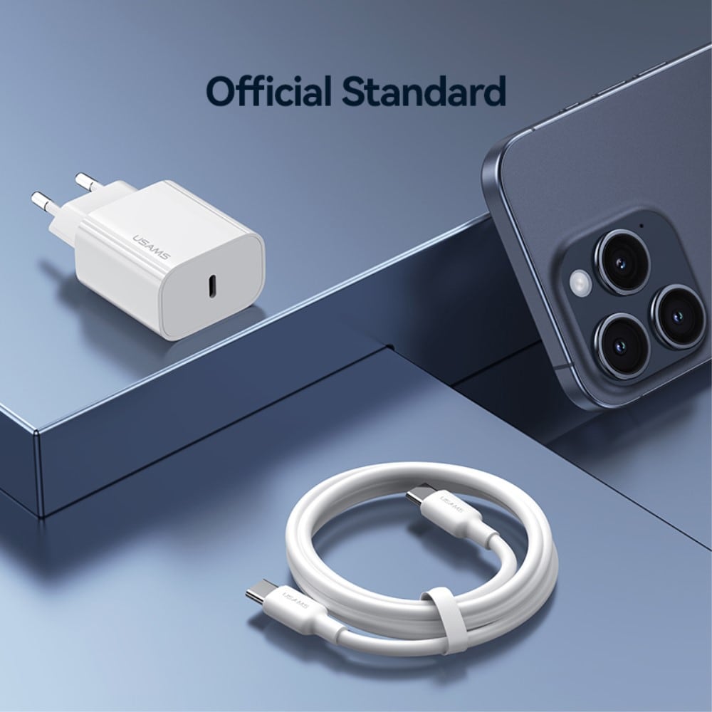 Vægoplader 20W USB-C, Hvid