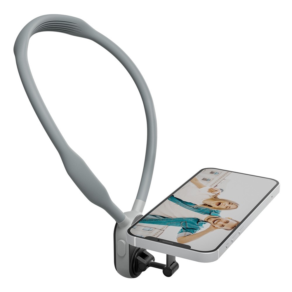 MagSafe-mobilholder med nakkestativ, Grå