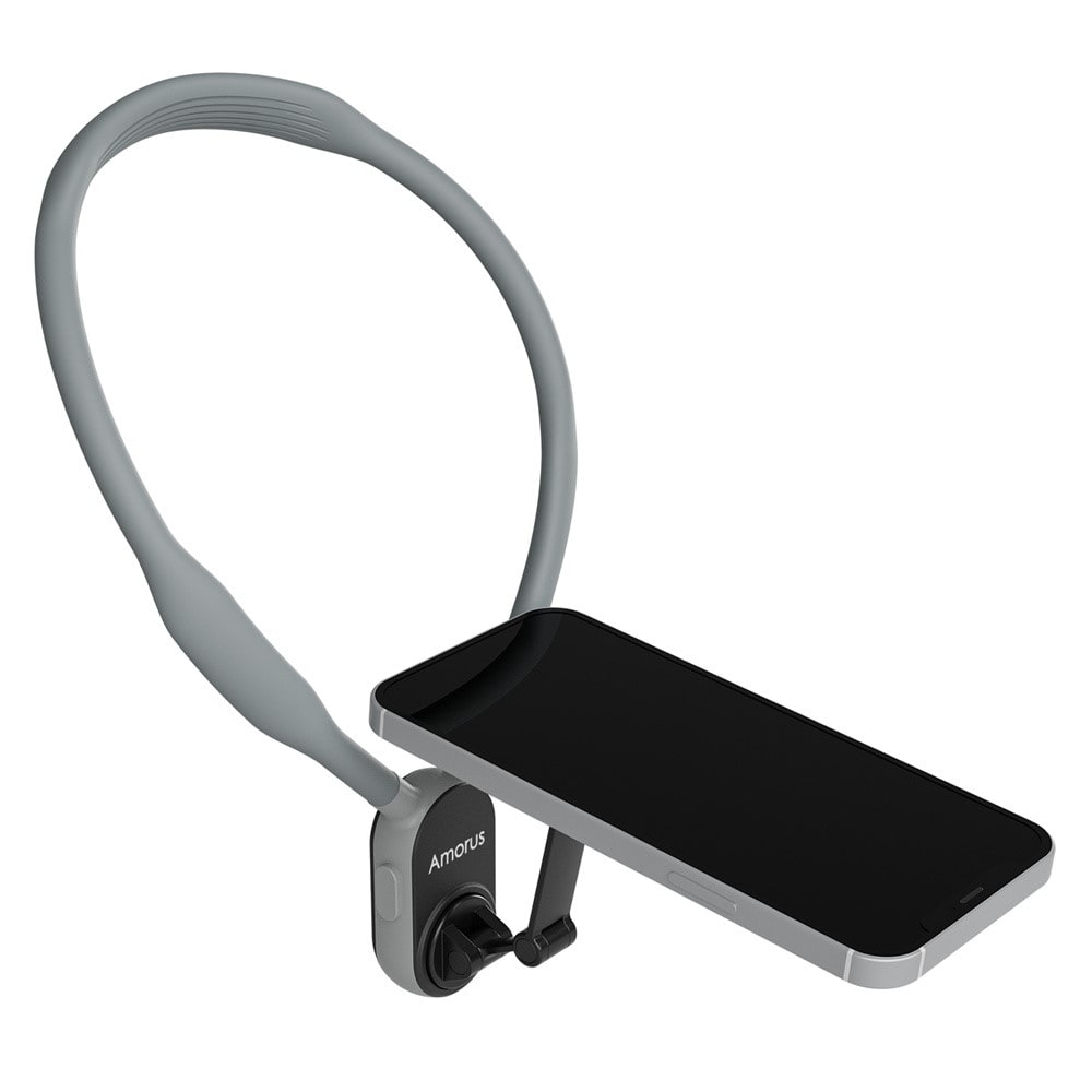 MagSafe-mobilholder med nakkestativ, Grå