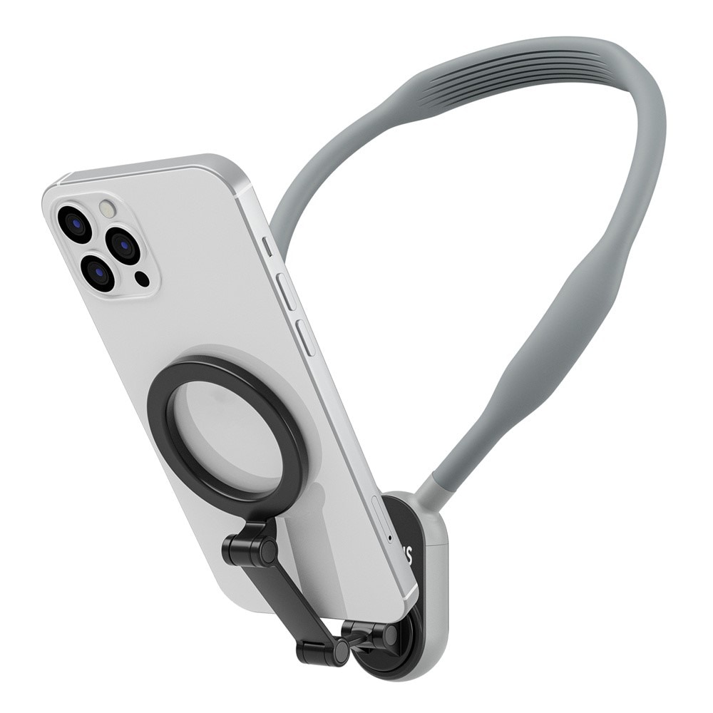 MagSafe-mobilholder med nakkestativ, Grå