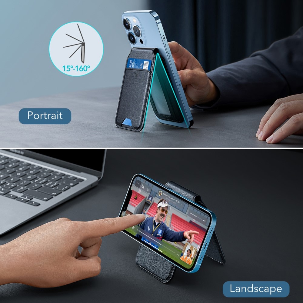 HaloLock MagSafe kortholder med stativ, Black