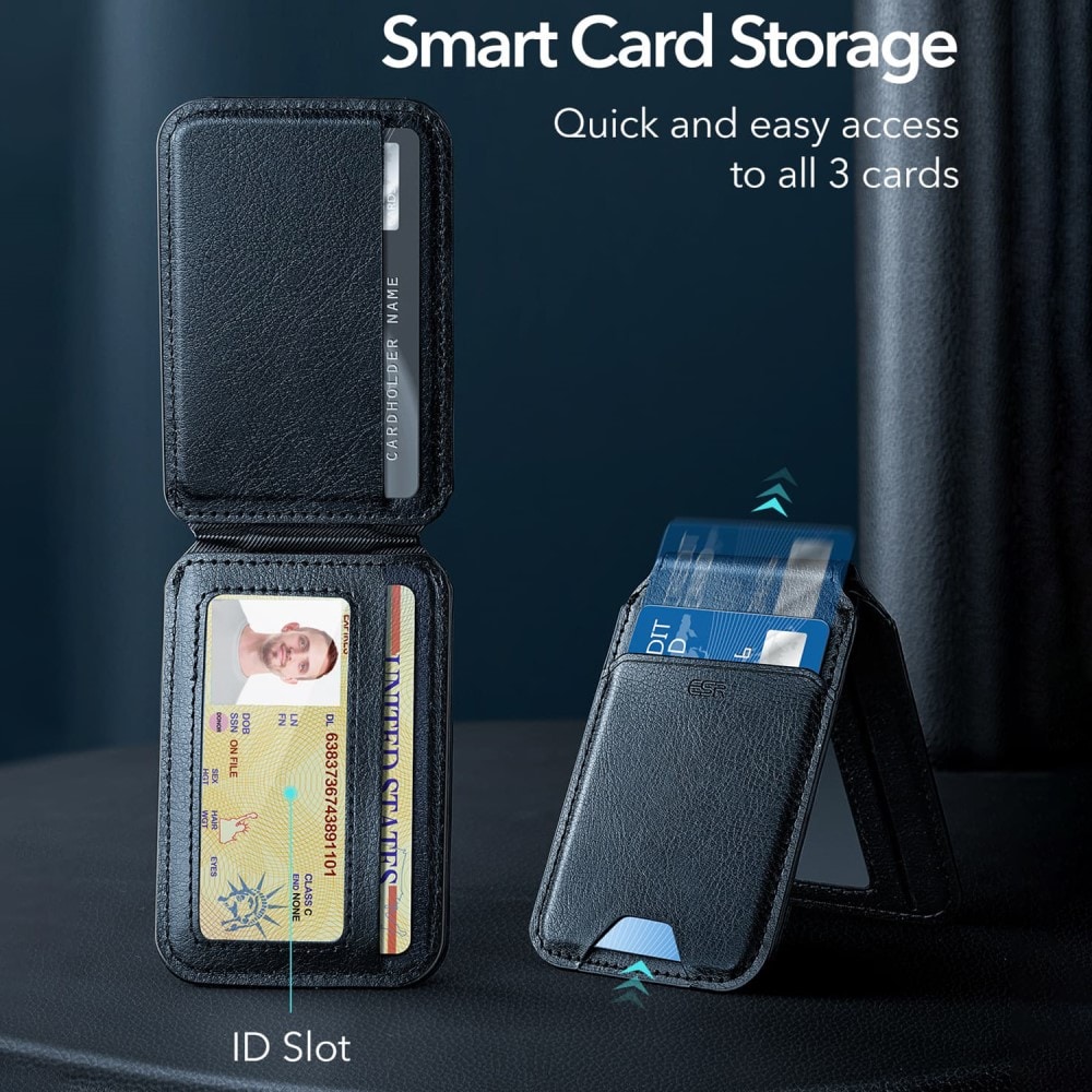 HaloLock MagSafe kortholder med stativ, Black