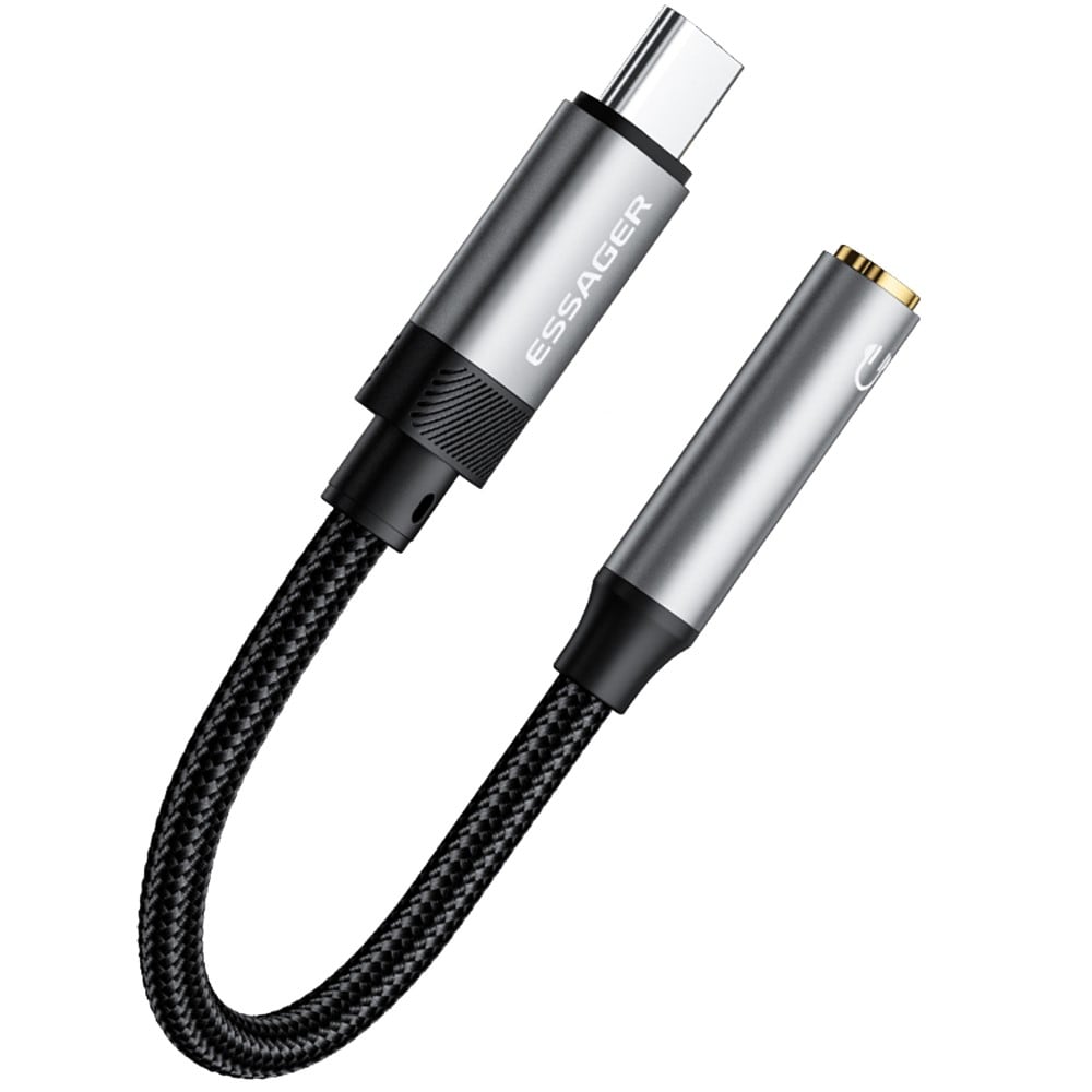 Adapter DAC USB-C til 3.5 mm, Sort