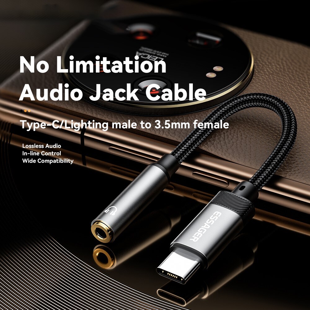 Adapter DAC USB-C til 3.5 mm, Sort