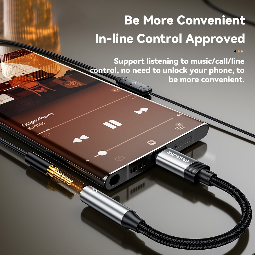 Adapter DAC USB-C til 3.5 mm, Sort