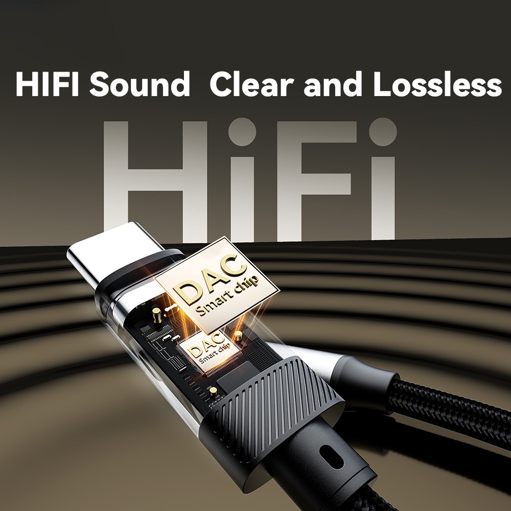 Adapter DAC USB-C til 3.5 mm, Sort
