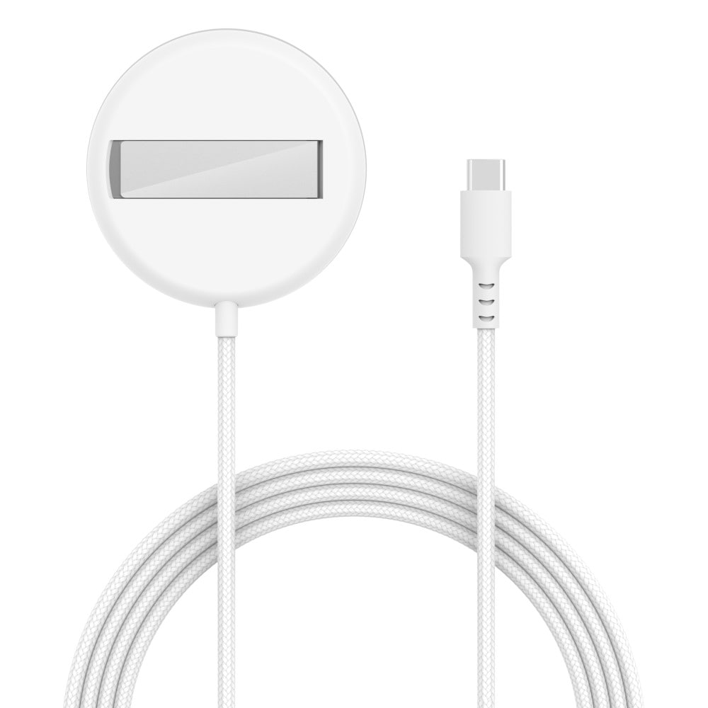 Trådløs oplader Qi2 15W MagSafe med indbygget stander, Hvid