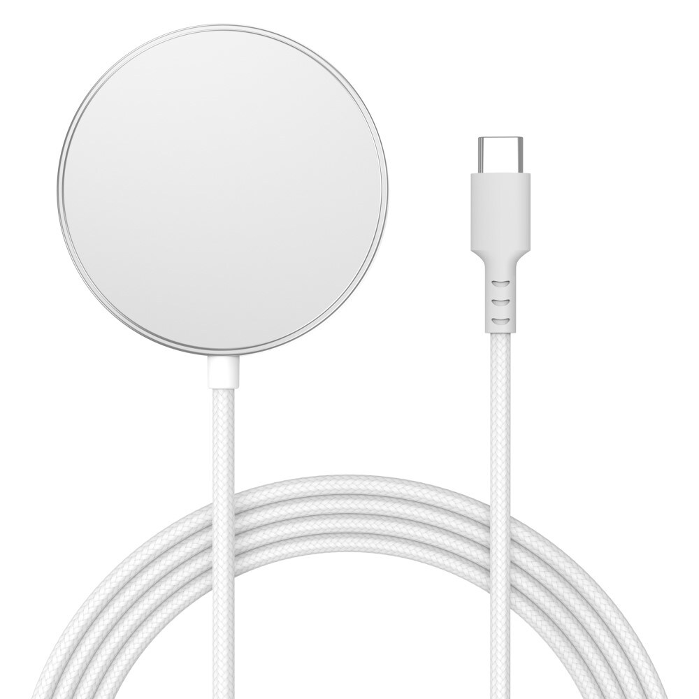 Qi2 magnetisk trådløs oplader 15W, Hvid