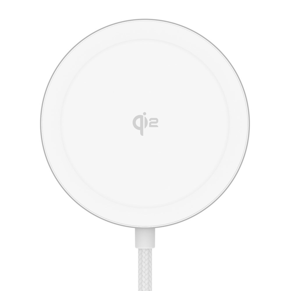 Qi2 magnetisk trådløs oplader 15W, Hvid