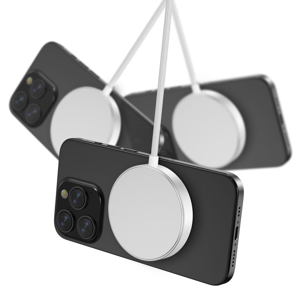 Qi2 magnetisk trådløs oplader 15W, Hvid