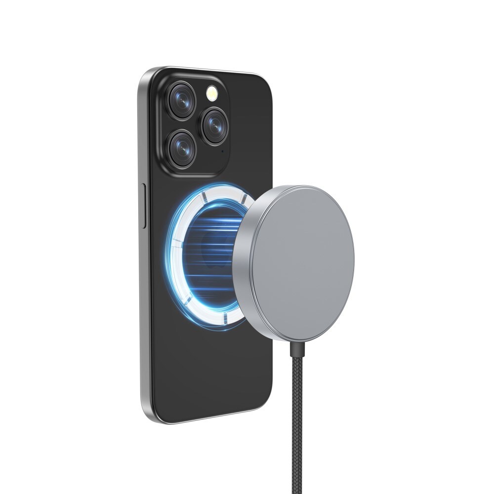 Qi2 magnetisk trådløs oplader 15W, Sort