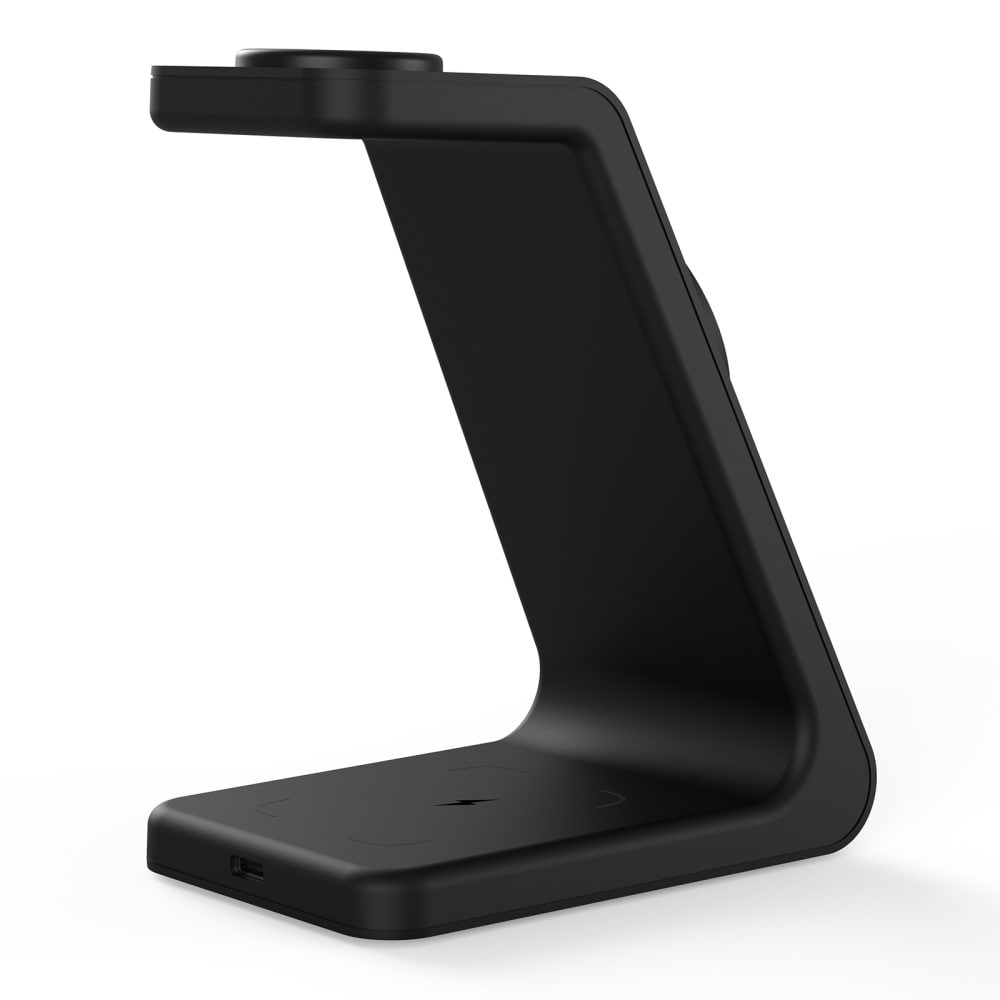 Modern Qi2 magnetisk trådløs opladningsstander 3-i-1, Sort
