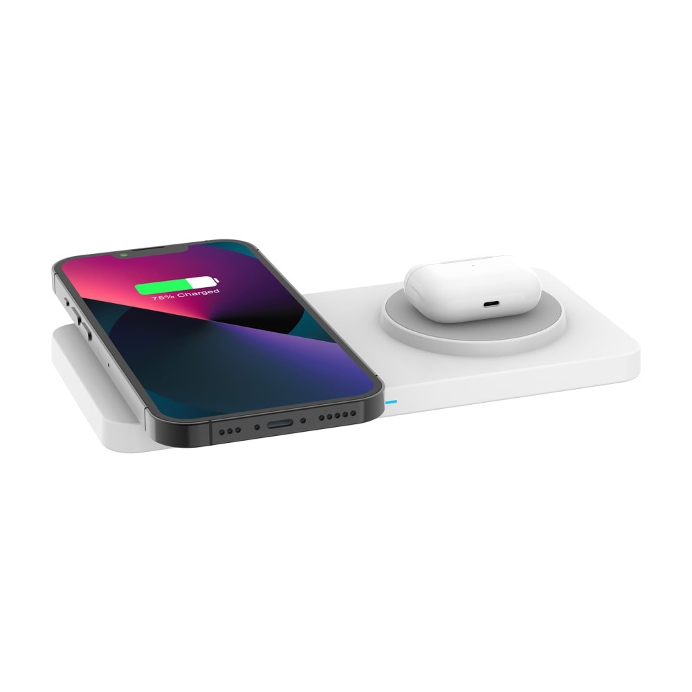 Trådløs magnetisk 2-i-1 oplader 30W, Hvid