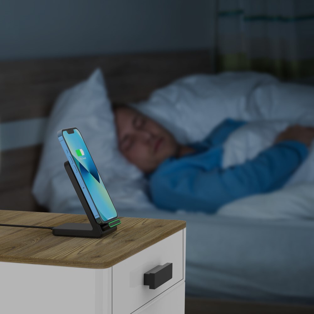 Trådløs opladningsstander 15W, Sort